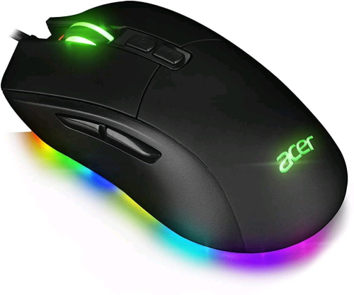 ACER STARLIGHT-GM1000 MOUSE GAMING RGB USB CON 7 PULSANTI 10.000 DPI IPS 100 ACCELERAZIONE 20g CAVO ROVESTITO IN TESSUTO 1.7 MT NERO